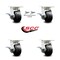 Service Caster 4 Inch Kingpinless Rubber on Steel Wheel Caster Brakes 2 Swivel Locks SCC, 4PK SCC-KP30S420-RSR-SLB-BSL-2-SLB-2 - alternate 4